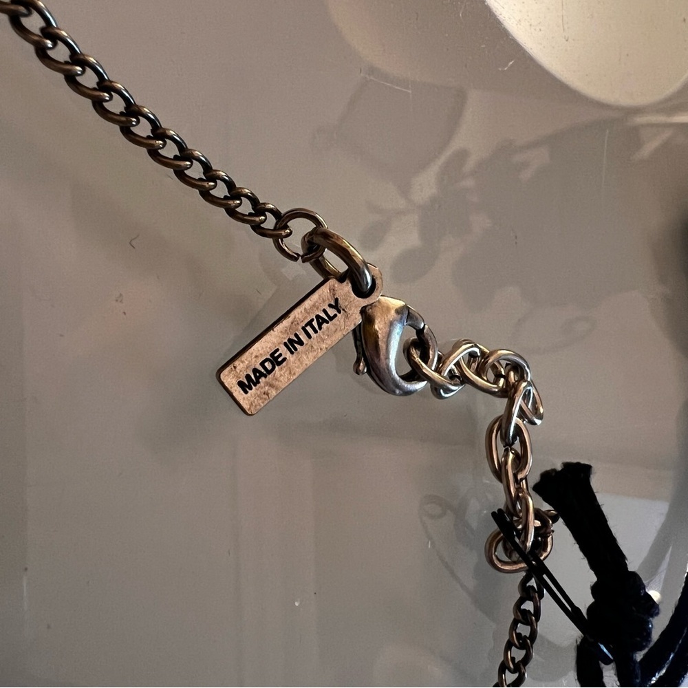 THE KOOPLES Horn Pendant Necklace Rhinestone Pavé Talon Statement Chain - Picture 5 of 11